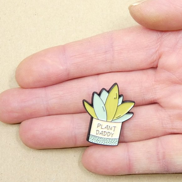 FREE ADD ON WITH PURCHASE Plant Daddy Succulent Enamel Pin - Picture 2 of 3